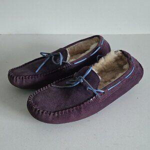 UGG | Slippers Dakota Moccasins Shearling Purple Blue Laces Men Sz 8 Boys Sz 9
